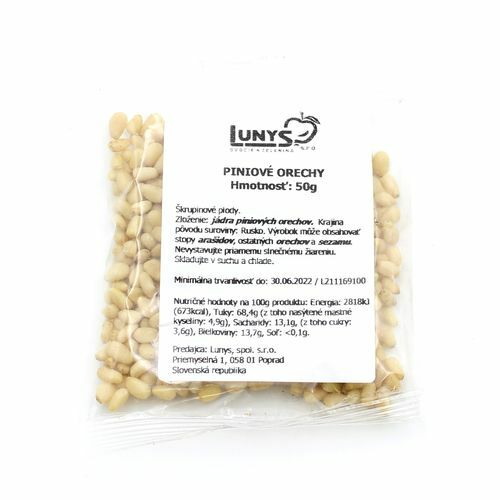 Píniové orechy 50g Lunys