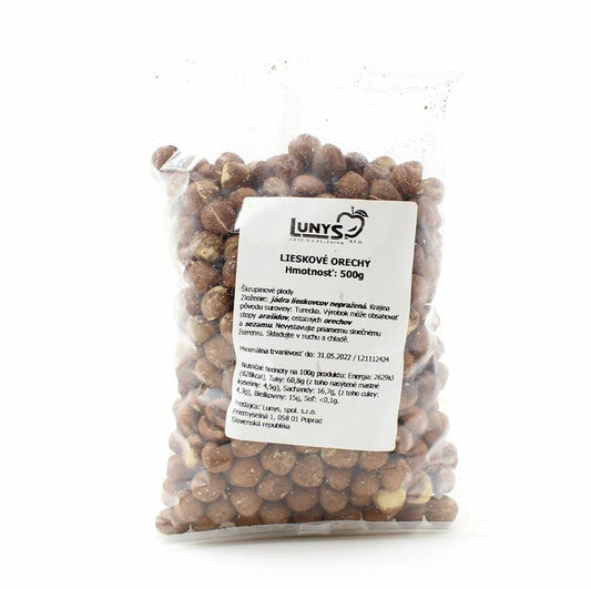 Lieskové orechy jadrá 500g Lunys